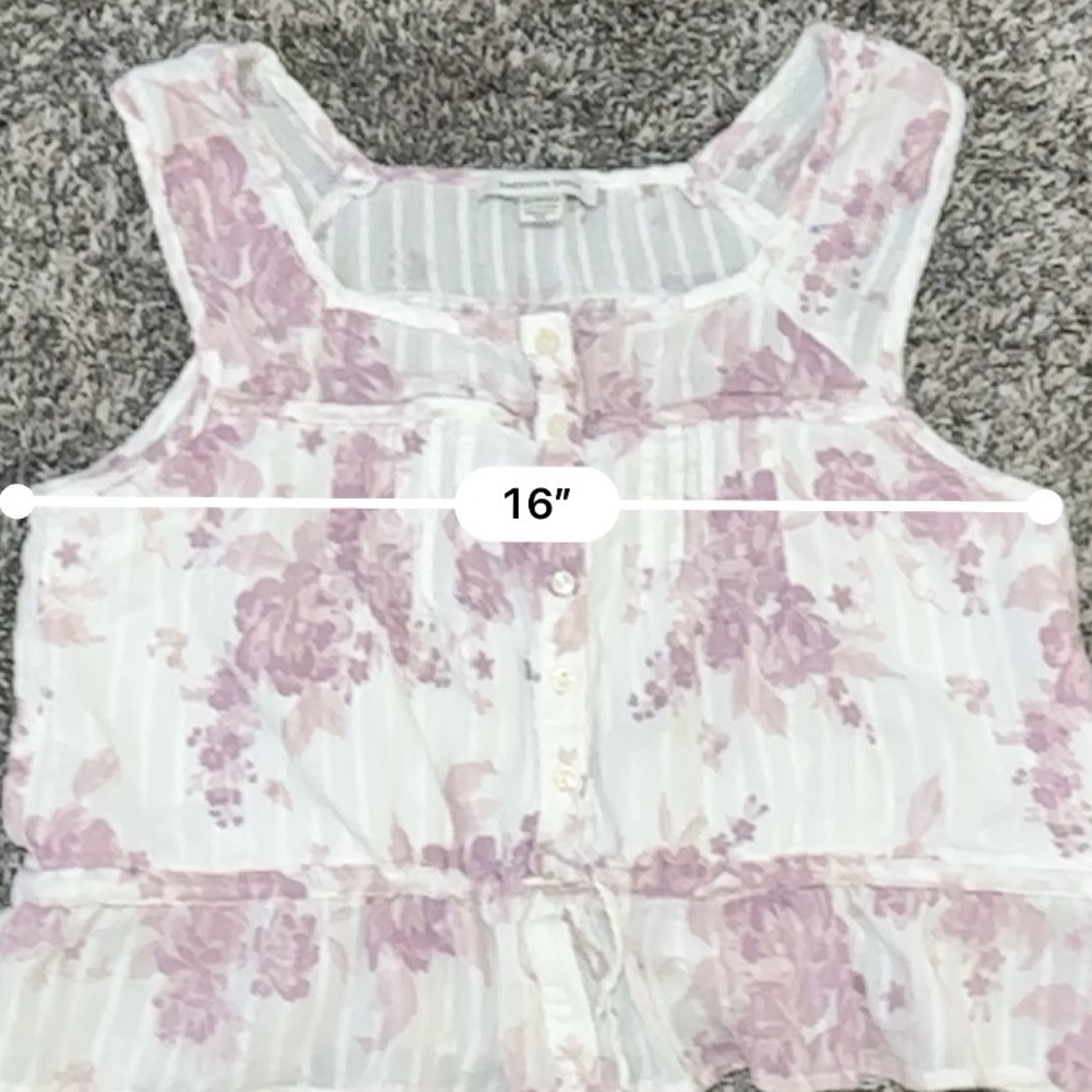 American Eagle flower blouse xs - Picture 4 of 7